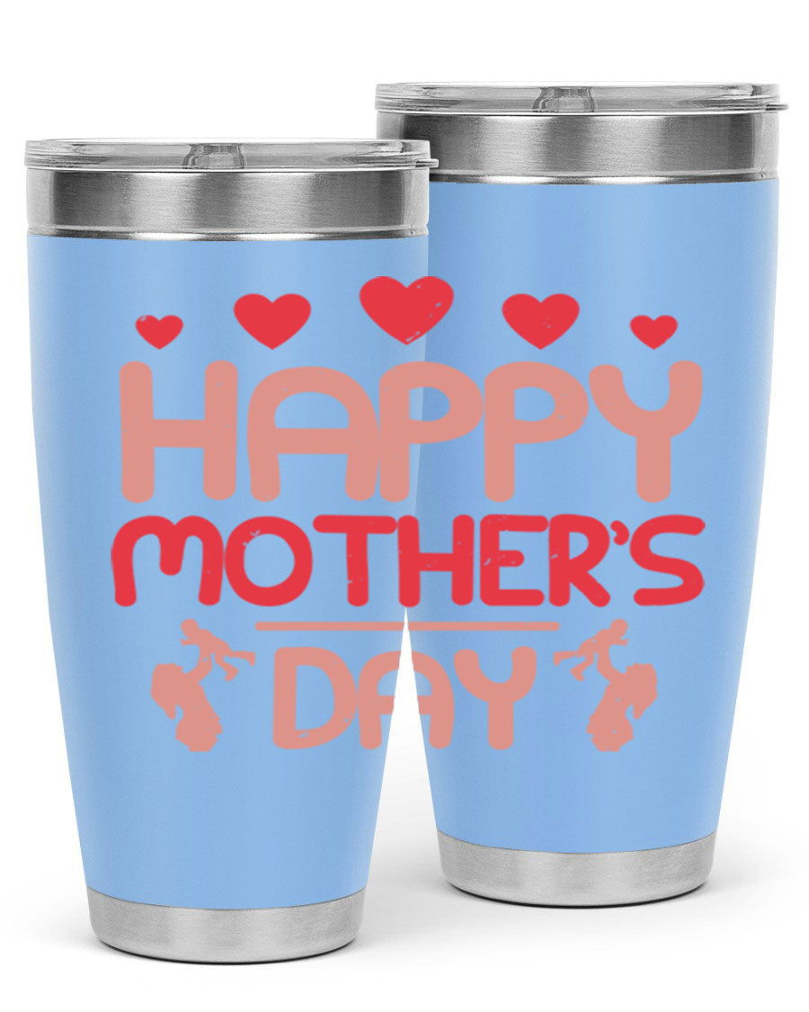 Happy Mother's Day Tumbler in 20oz and 30oz sizes, featuring double wall vacuum insulation and a stylish design.
