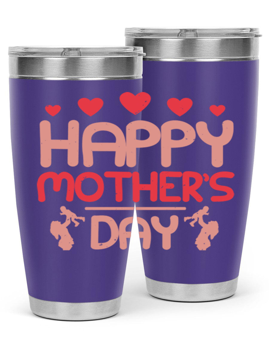 Happy Mother's Day Tumbler in 20oz and 30oz sizes, featuring double wall vacuum insulation and a stylish design.