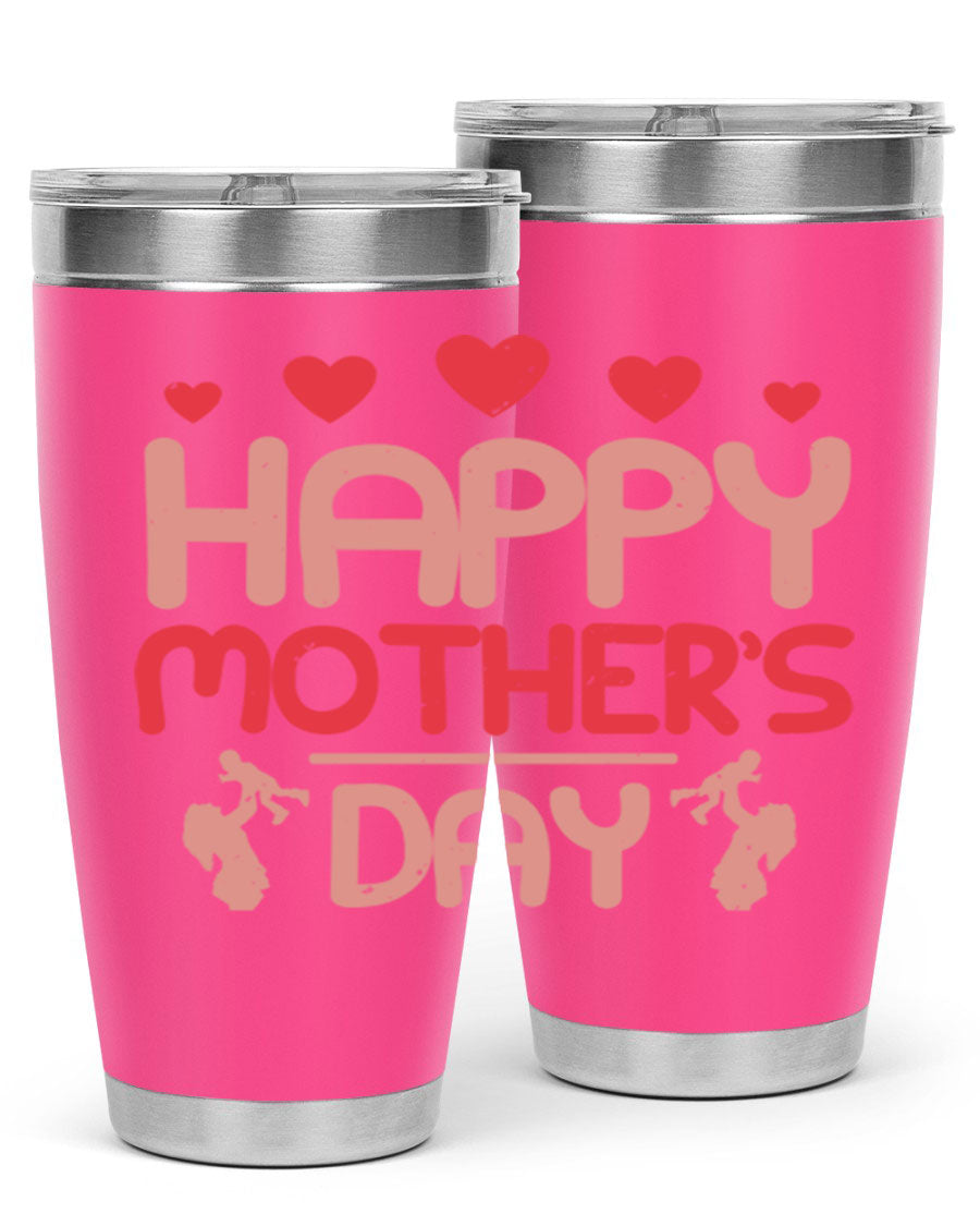 Happy Mother's Day Tumbler in 20oz and 30oz sizes, featuring double wall vacuum insulation and a stylish design.