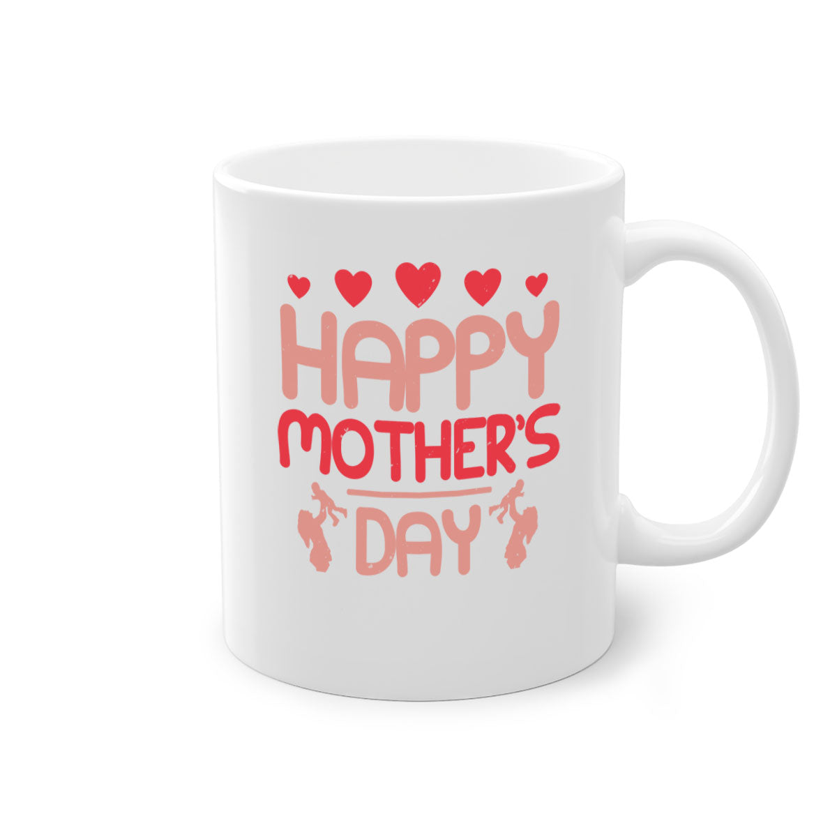 Happy Mother's Day Mug featuring a glossy finish with a colored handle and interior, available in five vibrant colors.