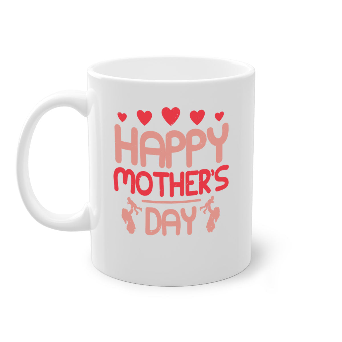 Happy Mother's Day Mug featuring a glossy finish with a colored handle and interior, available in five vibrant colors.