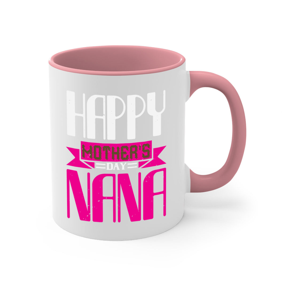 HAPPY mothers day nana mug with colorful handle and glossy finish, perfect for coffee or tea.