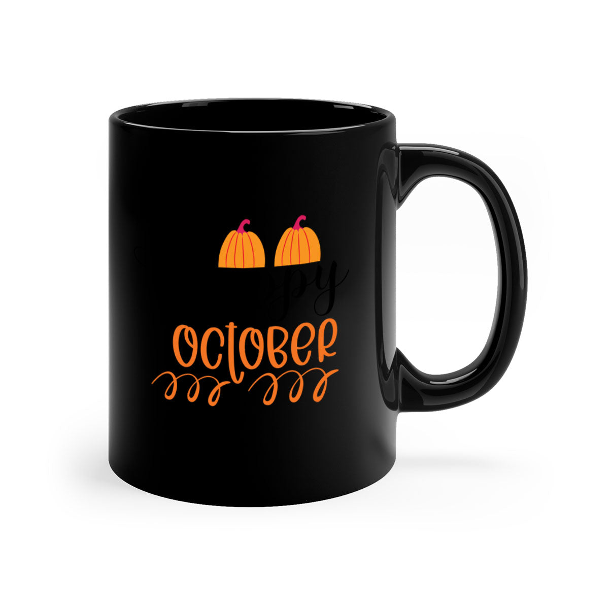 Happy October 238# Mug featuring a two-tone design with a colored handle and glossy finish, available in multiple colors.