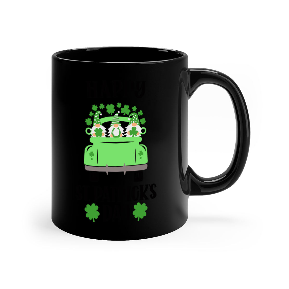 Happy St Patricks Day Style 92# Mug with two-tone design, colored handle, and glossy finish, perfect for coffee or tea.