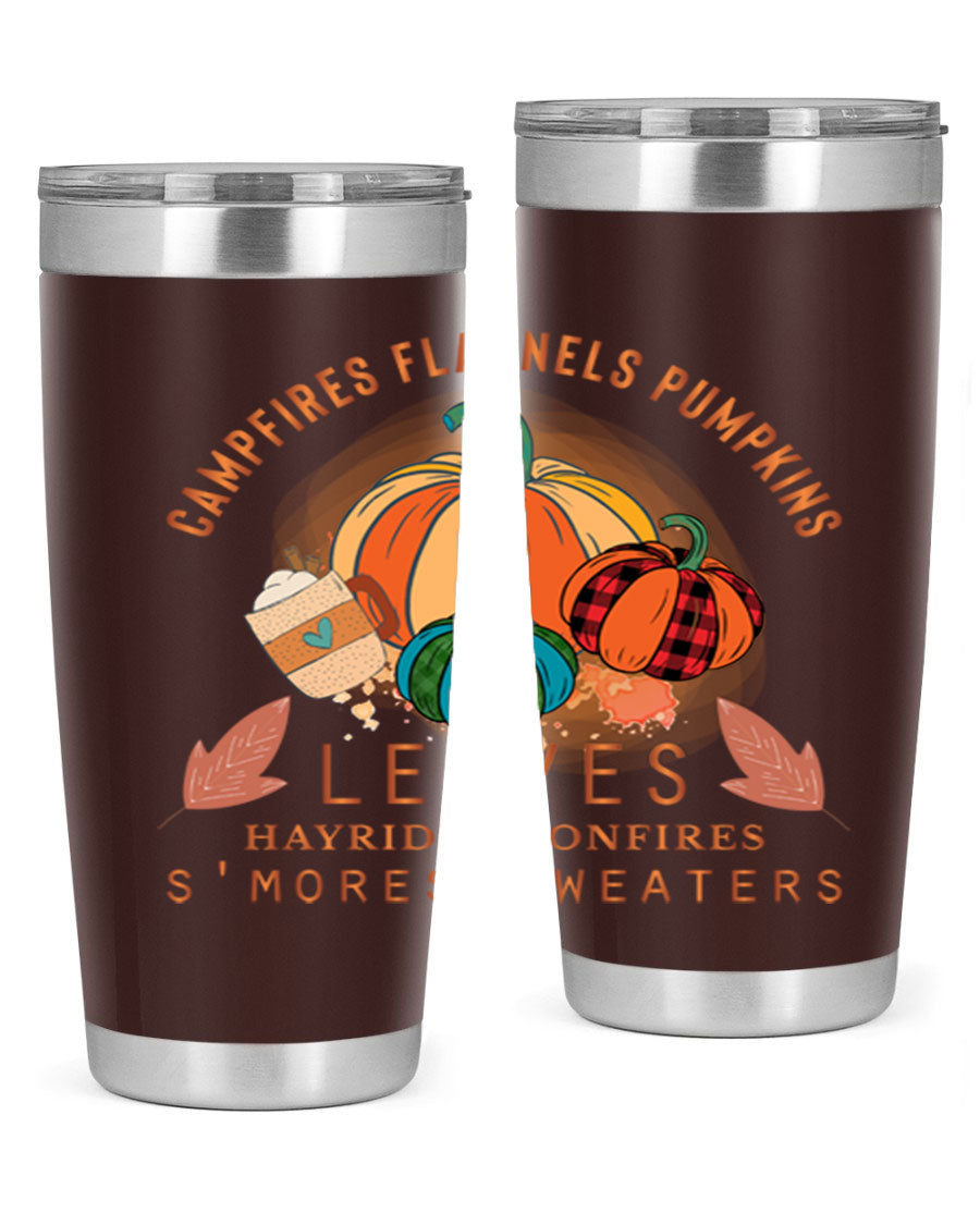 Happy Thanksgiving 249# Tumbler in stainless steel with festive design, perfect for hot and cold beverages.