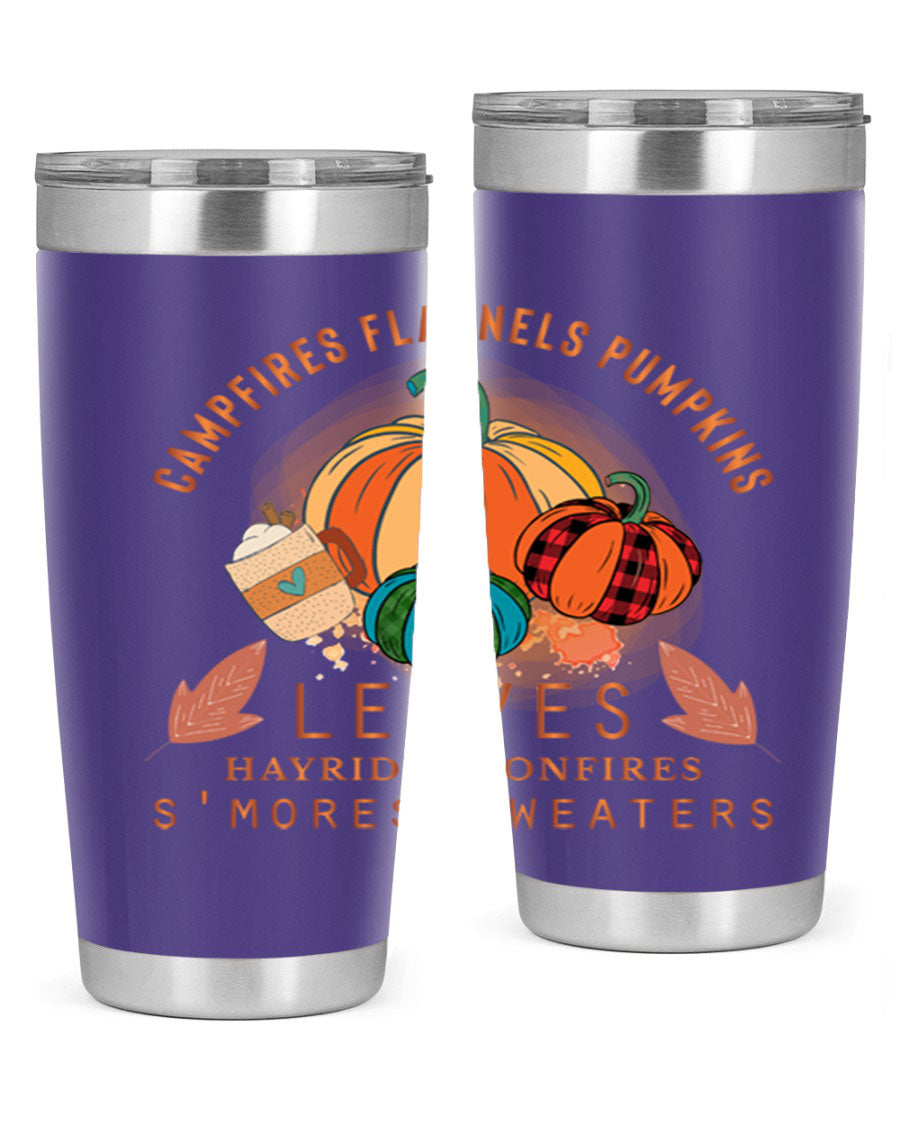 Happy Thanksgiving 249# Tumbler in stainless steel with festive design, perfect for hot and cold beverages.