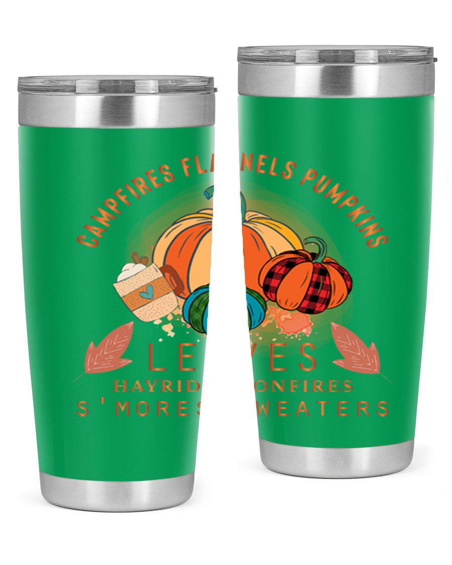 Happy Thanksgiving 249# Tumbler in stainless steel with festive design, perfect for hot and cold beverages.