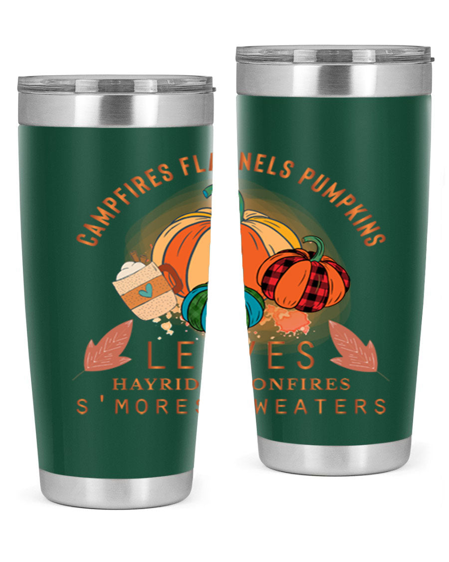 Happy Thanksgiving 249# Tumbler in stainless steel with festive design, perfect for hot and cold beverages.