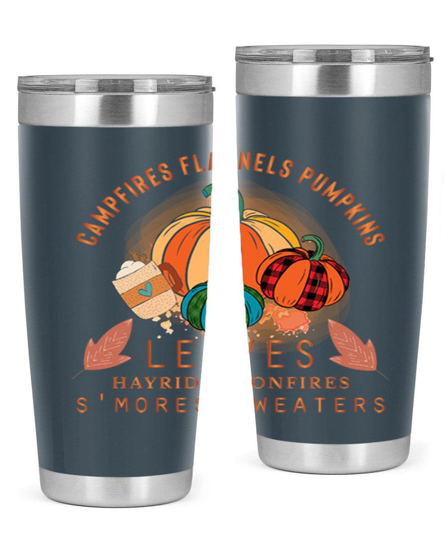Happy Thanksgiving 249# Tumbler in stainless steel with festive design, perfect for hot and cold beverages.