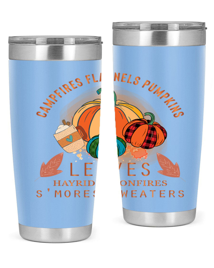 Happy Thanksgiving 249# Tumbler in stainless steel with festive design, perfect for hot and cold beverages.