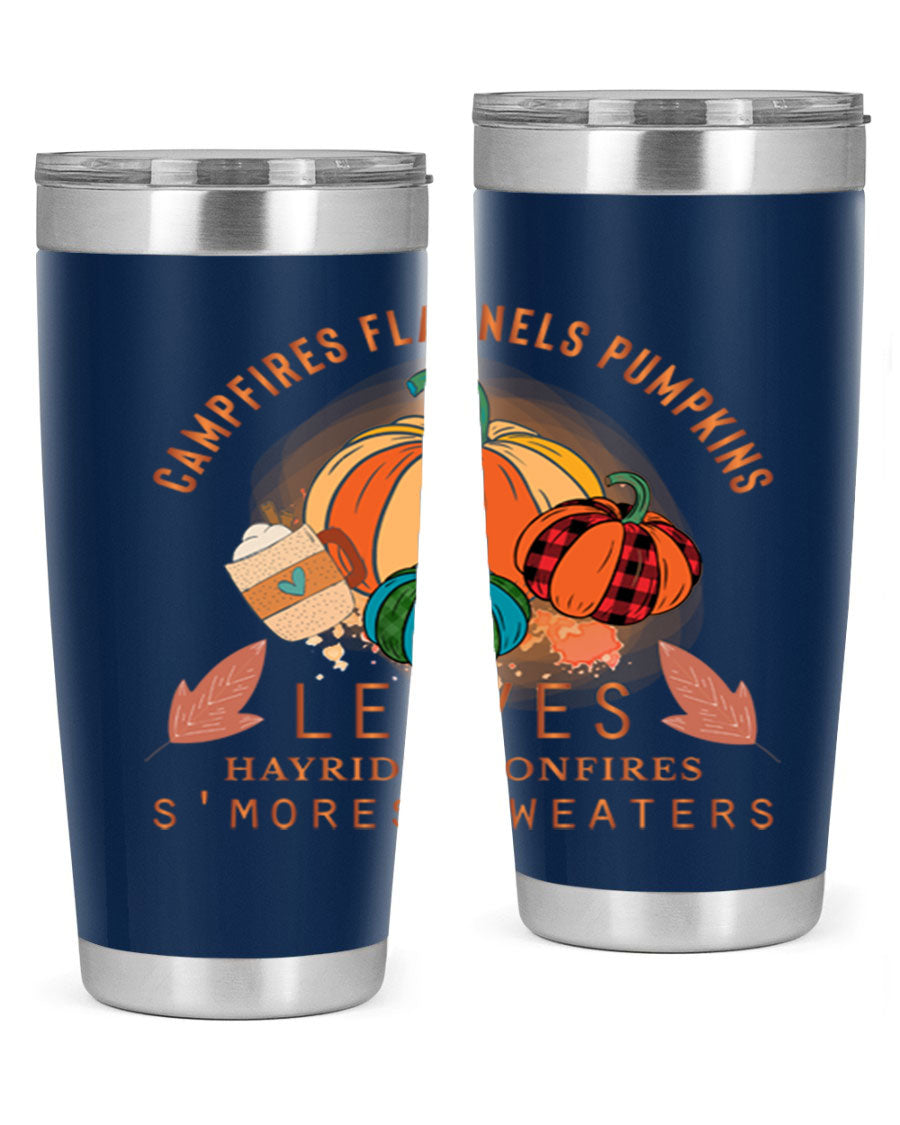 Happy Thanksgiving 249# Tumbler in stainless steel with festive design, perfect for hot and cold beverages.