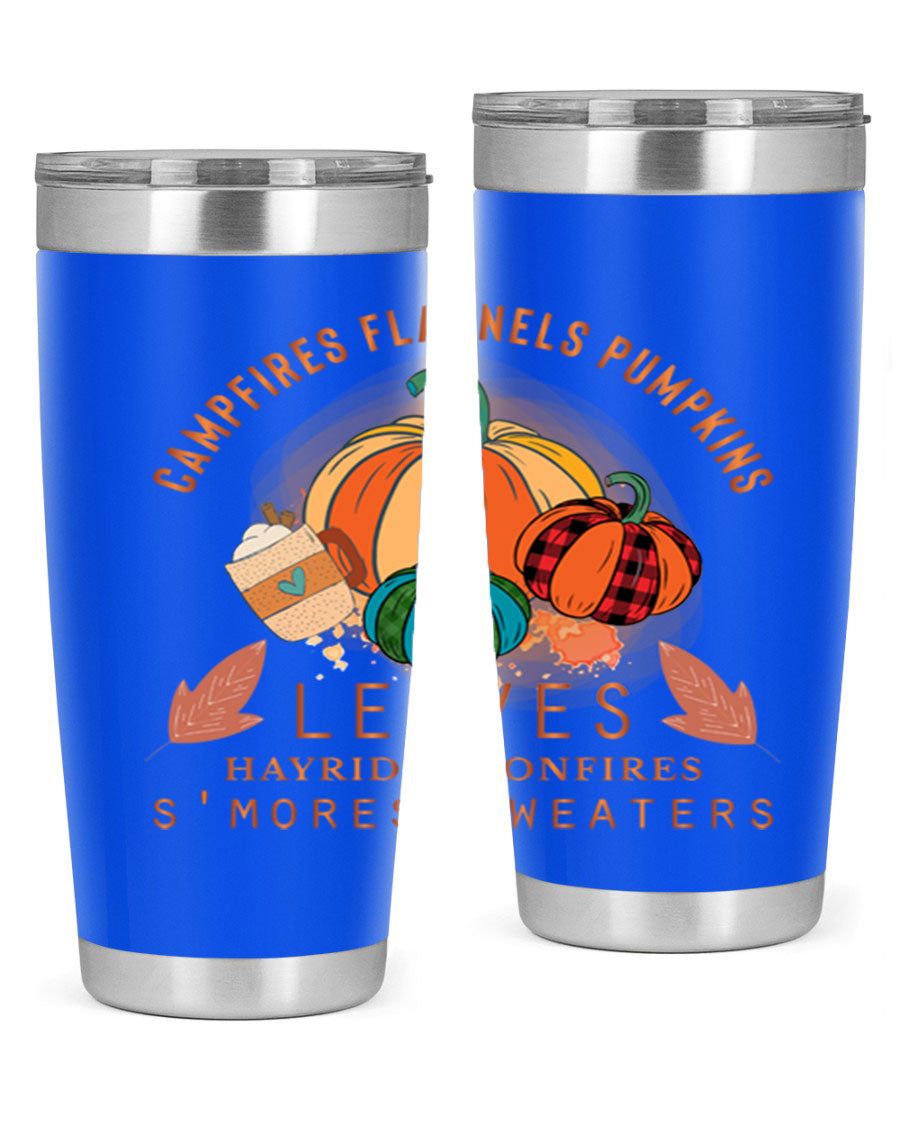 Happy Thanksgiving 249# Tumbler in stainless steel with festive design, perfect for hot and cold beverages.