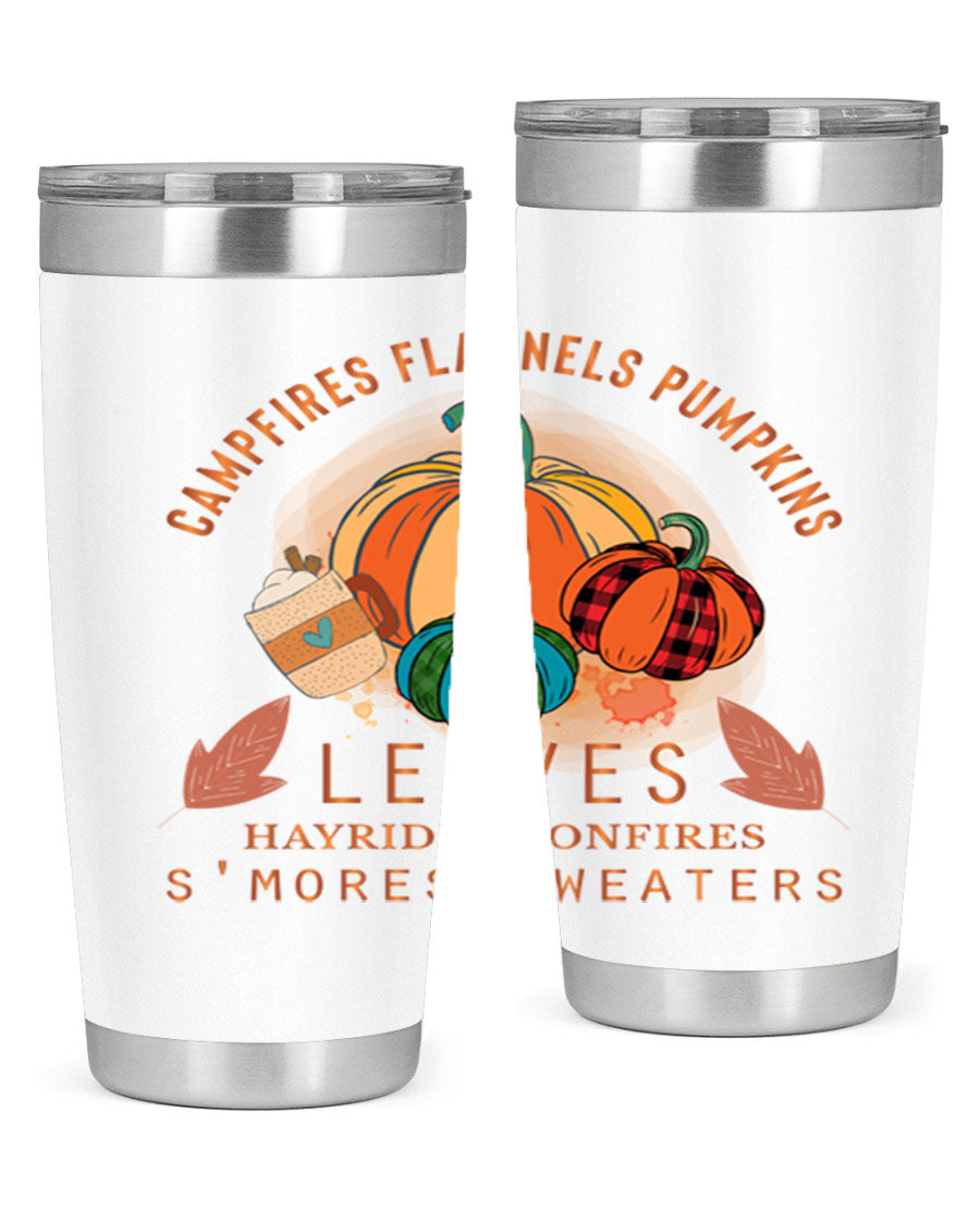 Happy Thanksgiving 249# Tumbler in stainless steel with festive design, perfect for hot and cold beverages.