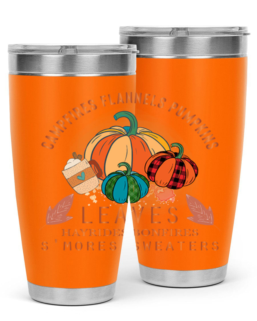 Happy Thanksgiving 249# Tumbler in stainless steel with festive design, perfect for hot and cold beverages.