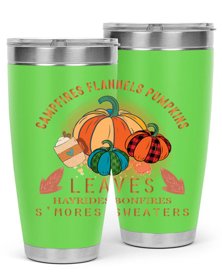 Happy Thanksgiving 249# Tumbler in stainless steel with festive design, perfect for hot and cold beverages.