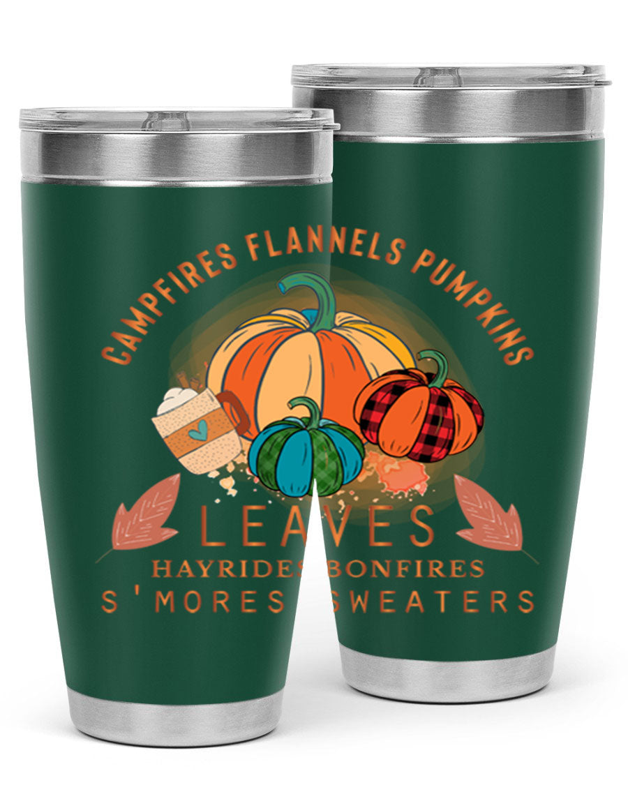 Happy Thanksgiving 249# Tumbler in stainless steel with festive design, perfect for hot and cold beverages.