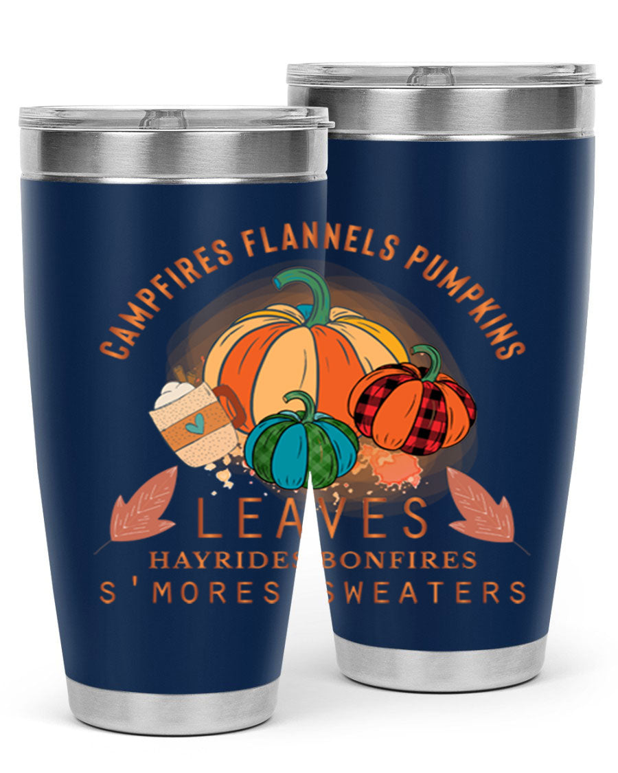 Happy Thanksgiving 249# Tumbler in stainless steel with festive design, perfect for hot and cold beverages.