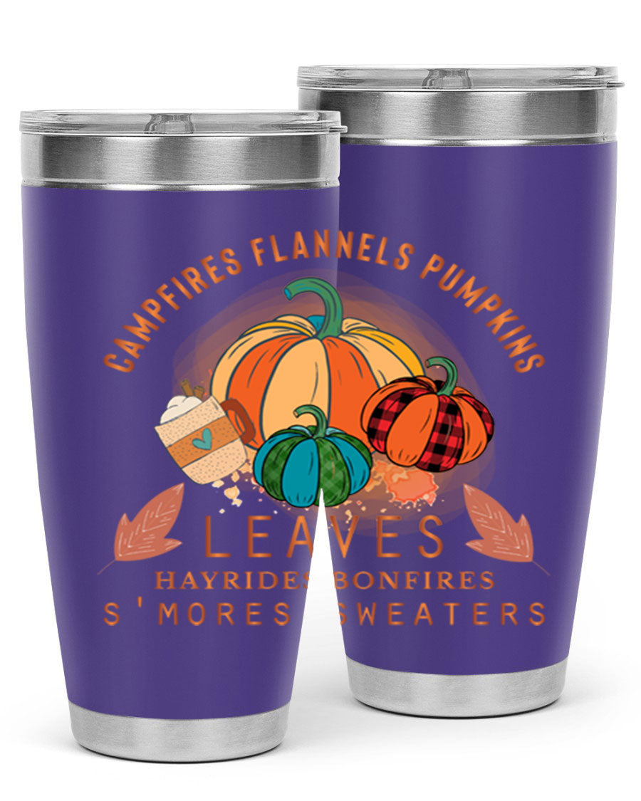 Happy Thanksgiving 249# Tumbler in stainless steel with festive design, perfect for hot and cold beverages.