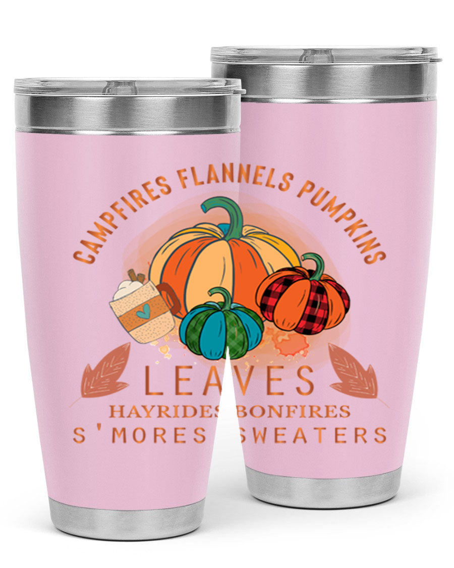 Happy Thanksgiving 249# Tumbler in stainless steel with festive design, perfect for hot and cold beverages.