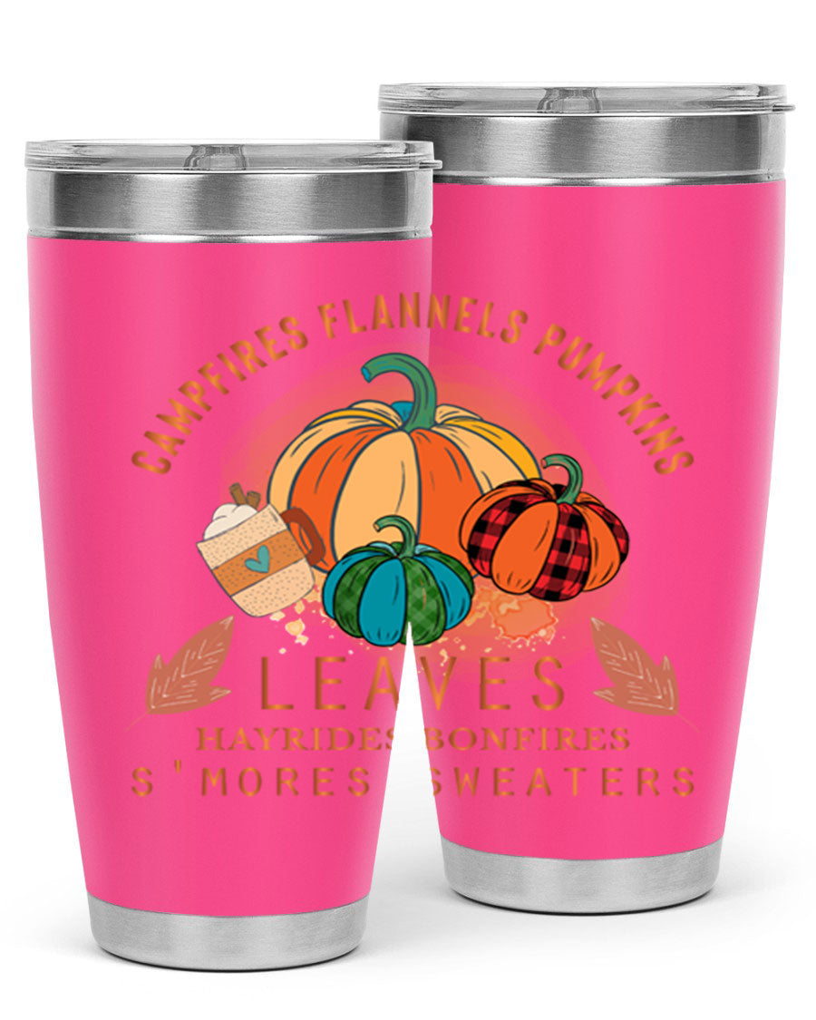 Happy Thanksgiving 249# Tumbler in stainless steel with festive design, perfect for hot and cold beverages.