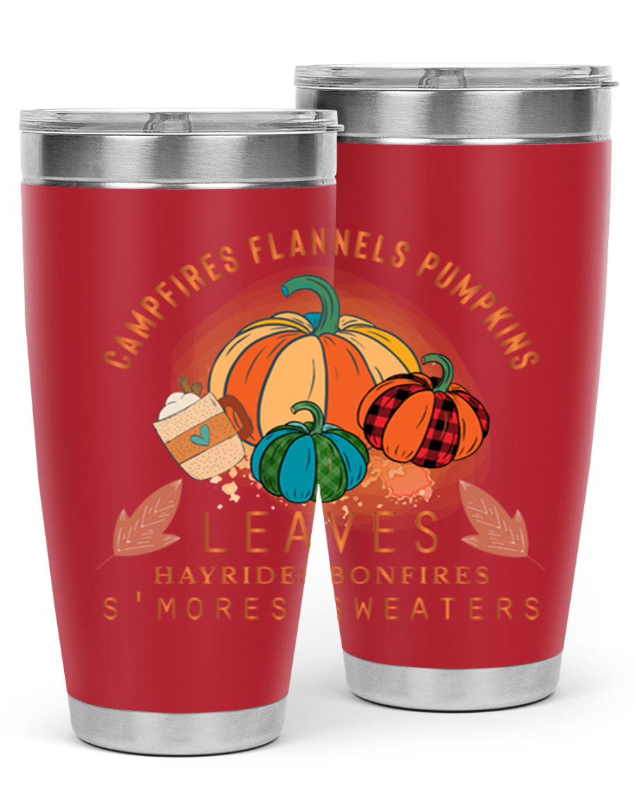 Happy Thanksgiving 249# Tumbler in stainless steel with festive design, perfect for hot and cold beverages.