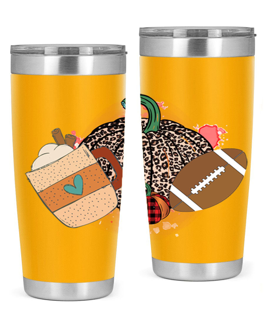 Happy Thanksgiving 250# tumbler in stainless steel with festive design, perfect for hot and cold beverages.