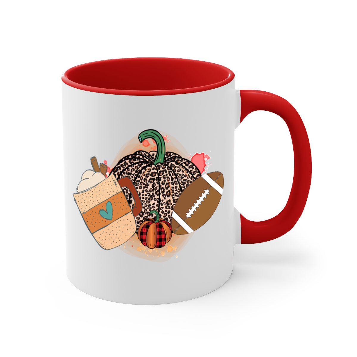 Happy Thanksgiving 250# Mug featuring a glossy finish, colored handle, and interior, available in five colors.