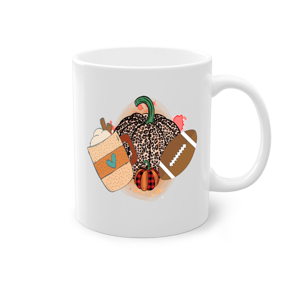 Happy Thanksgiving 250# Mug featuring a glossy finish, colored handle, and interior, available in five colors.