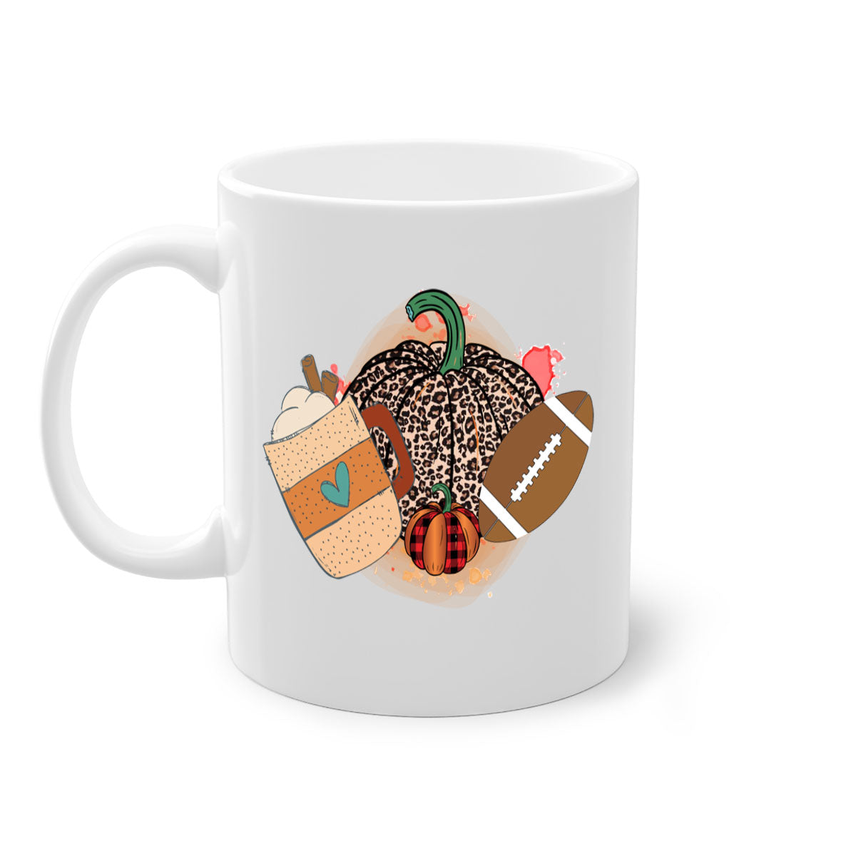 Happy Thanksgiving 250# Mug featuring a glossy finish, colored handle, and interior, available in five colors.