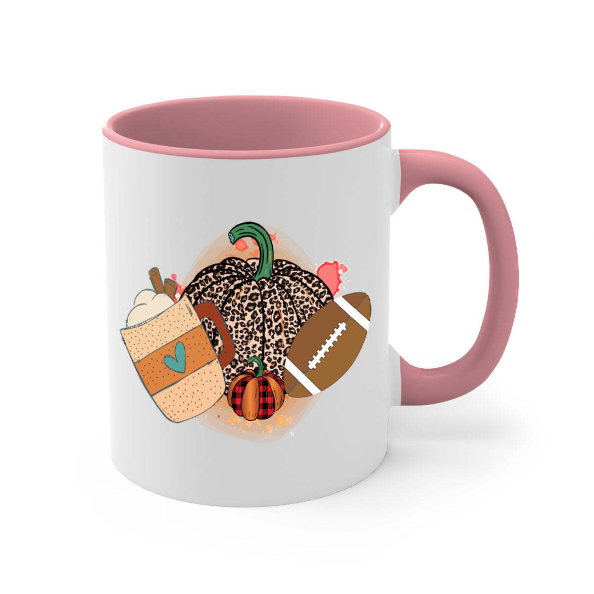 Happy Thanksgiving 250# Mug featuring a glossy finish, colored handle, and interior, available in five colors.