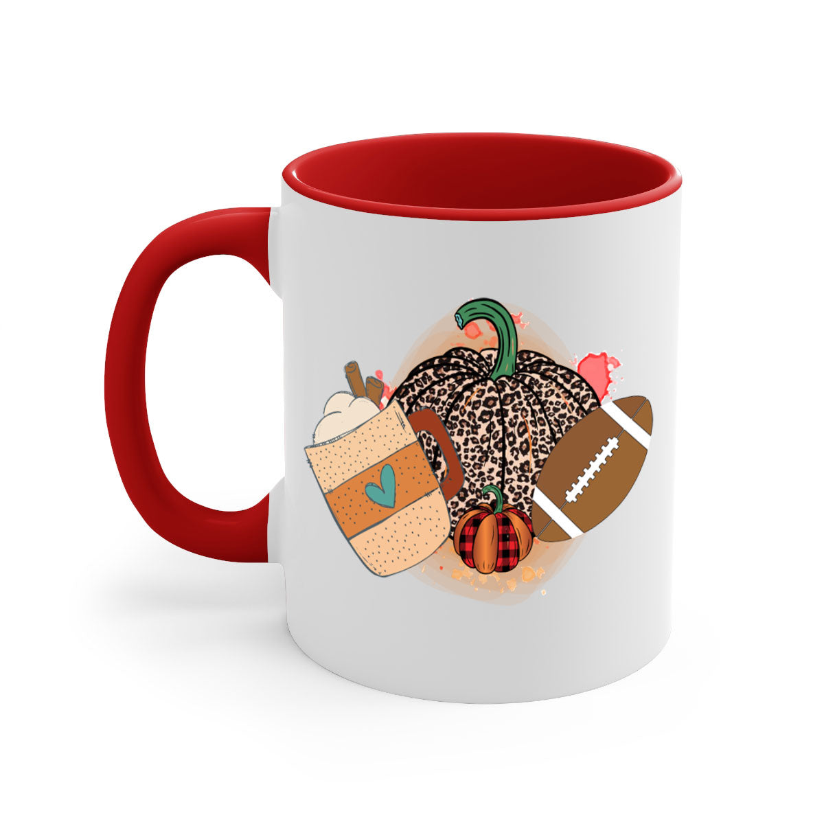 Happy Thanksgiving 250# Mug featuring a glossy finish, colored handle, and interior, available in five colors.