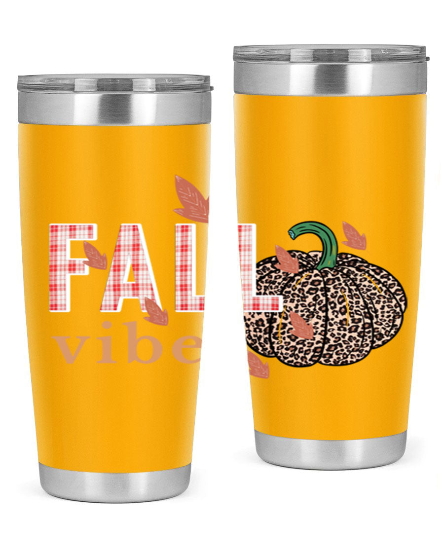 Happy Thanksgiving 252# tumbler in 20oz and 30oz sizes, showcasing double wall vacuum stainless steel design with festive Thanksgiving print.