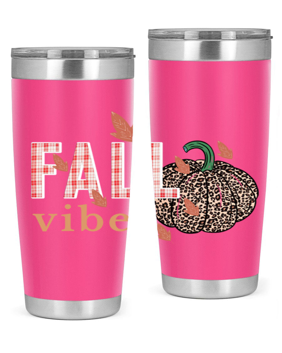Happy Thanksgiving 252# tumbler in 20oz and 30oz sizes, showcasing double wall vacuum stainless steel design with festive Thanksgiving print.