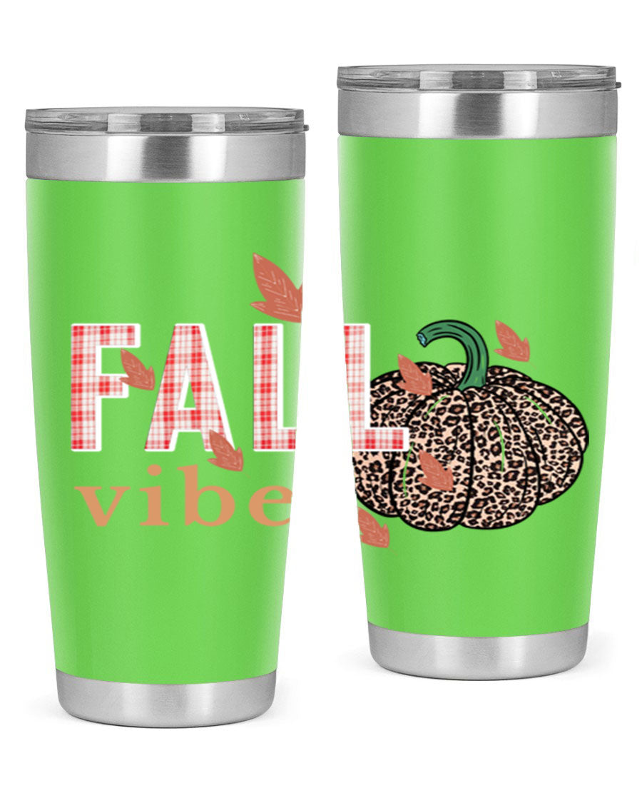 Happy Thanksgiving 252# tumbler in 20oz and 30oz sizes, showcasing double wall vacuum stainless steel design with festive Thanksgiving print.