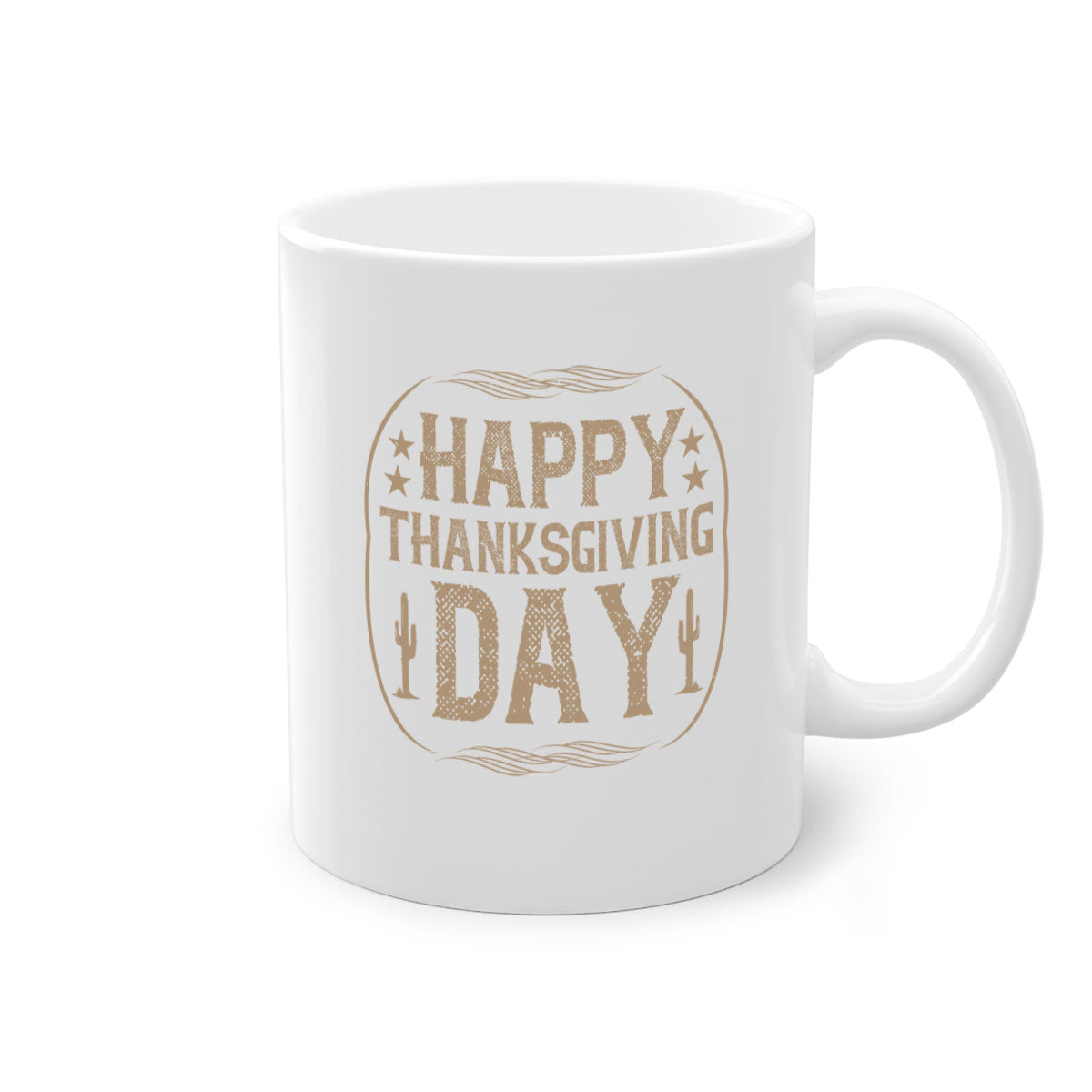 Happy Thanksgiving Day 35# Mug with a glossy finish, featuring a colored handle and interior, available in five colors.