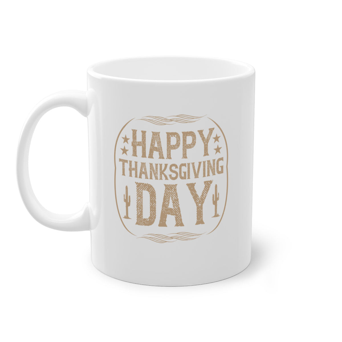Happy Thanksgiving Day 35# Mug with a glossy finish, featuring a colored handle and interior, available in five colors.