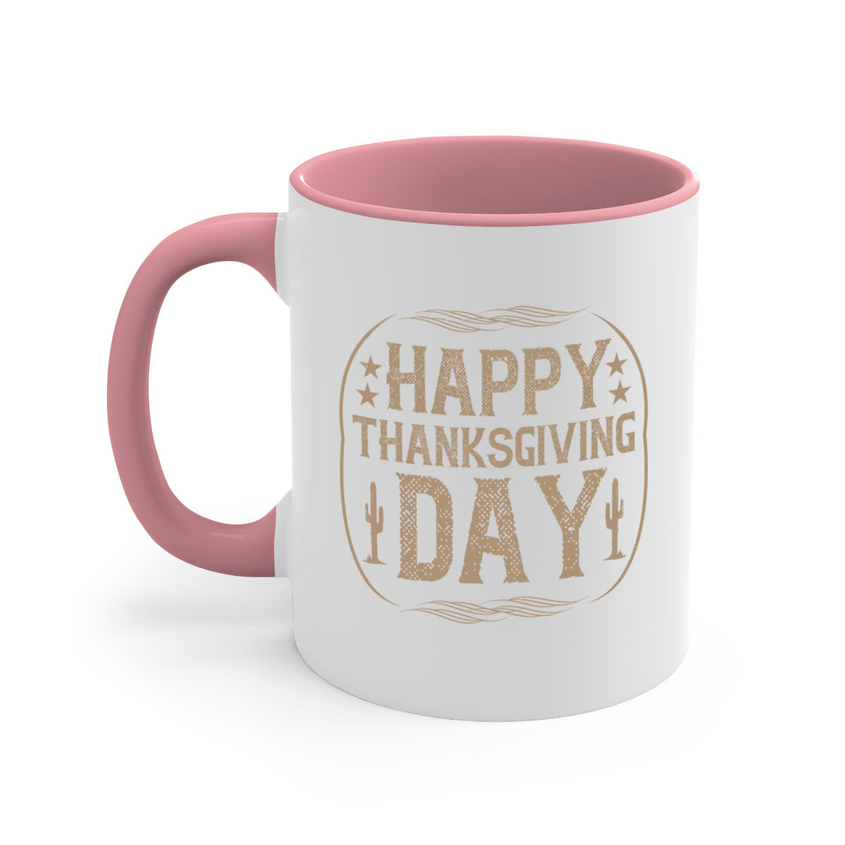 Happy Thanksgiving Day 35# Mug with a glossy finish, featuring a colored handle and interior, available in five colors.