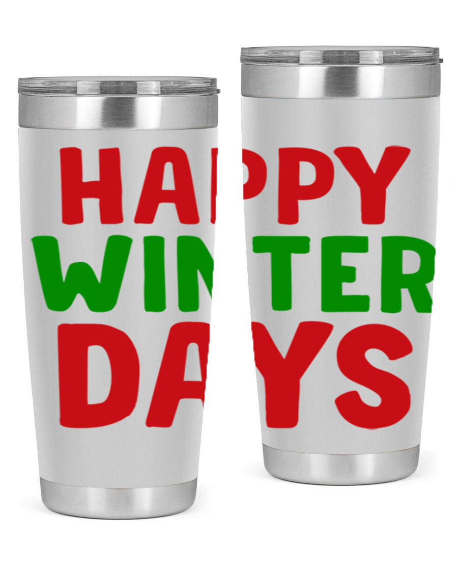 Happy Winter Days 127# Tumbler in stainless steel with a stylish design, perfect for hot and cold beverages.