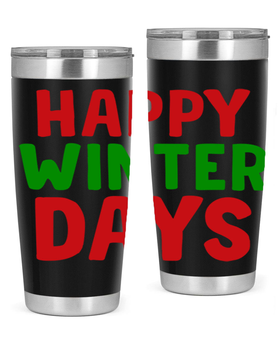 Happy Winter Days 127# Tumbler in stainless steel with a stylish design, perfect for hot and cold beverages.