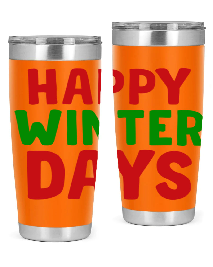 Happy Winter Days 127# Tumbler in stainless steel with a stylish design, perfect for hot and cold beverages.