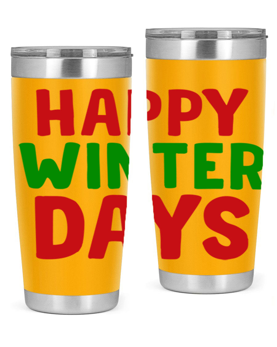 Happy Winter Days 127# Tumbler in stainless steel with a stylish design, perfect for hot and cold beverages.