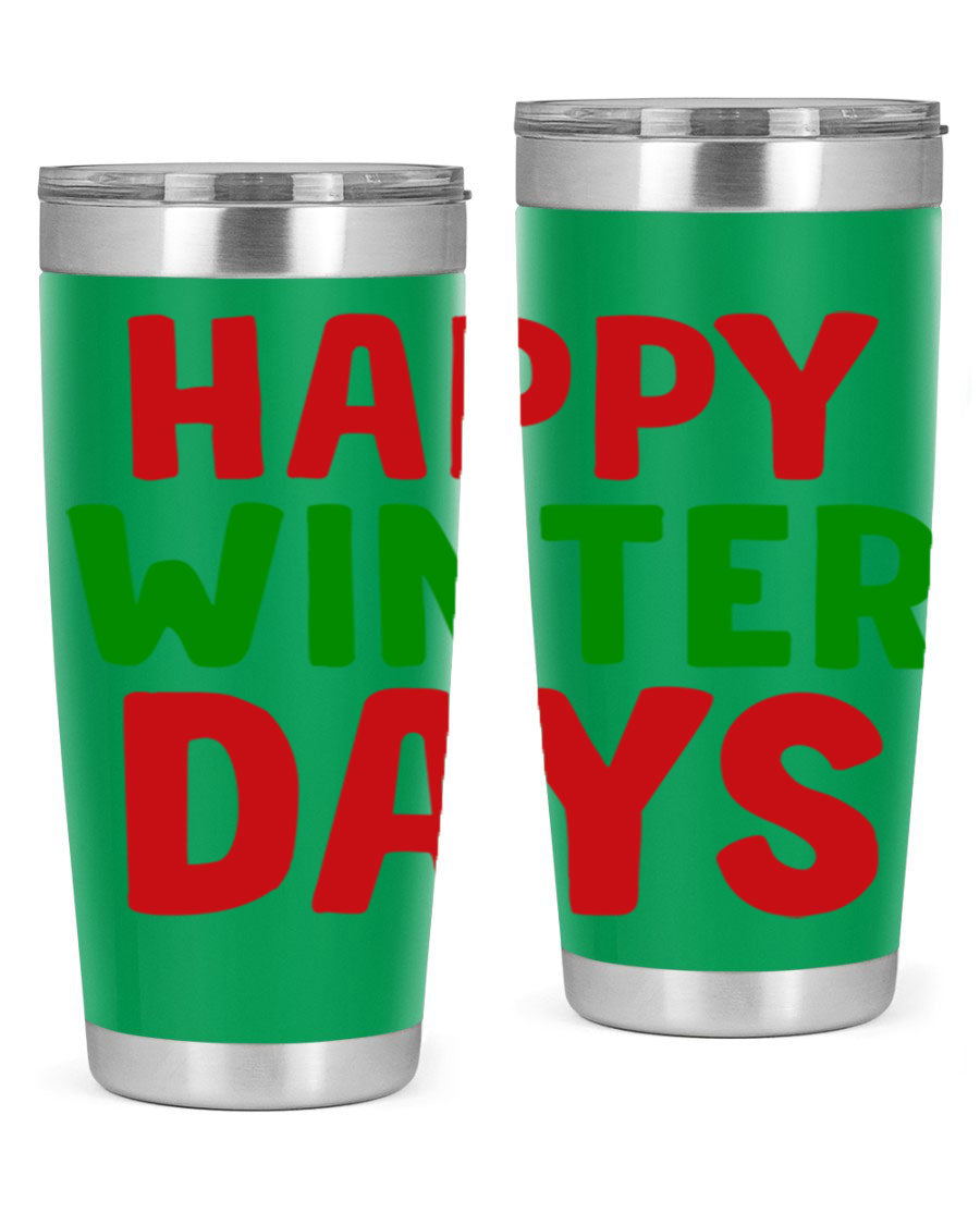 Happy Winter Days 127# Tumbler in stainless steel with a stylish design, perfect for hot and cold beverages.