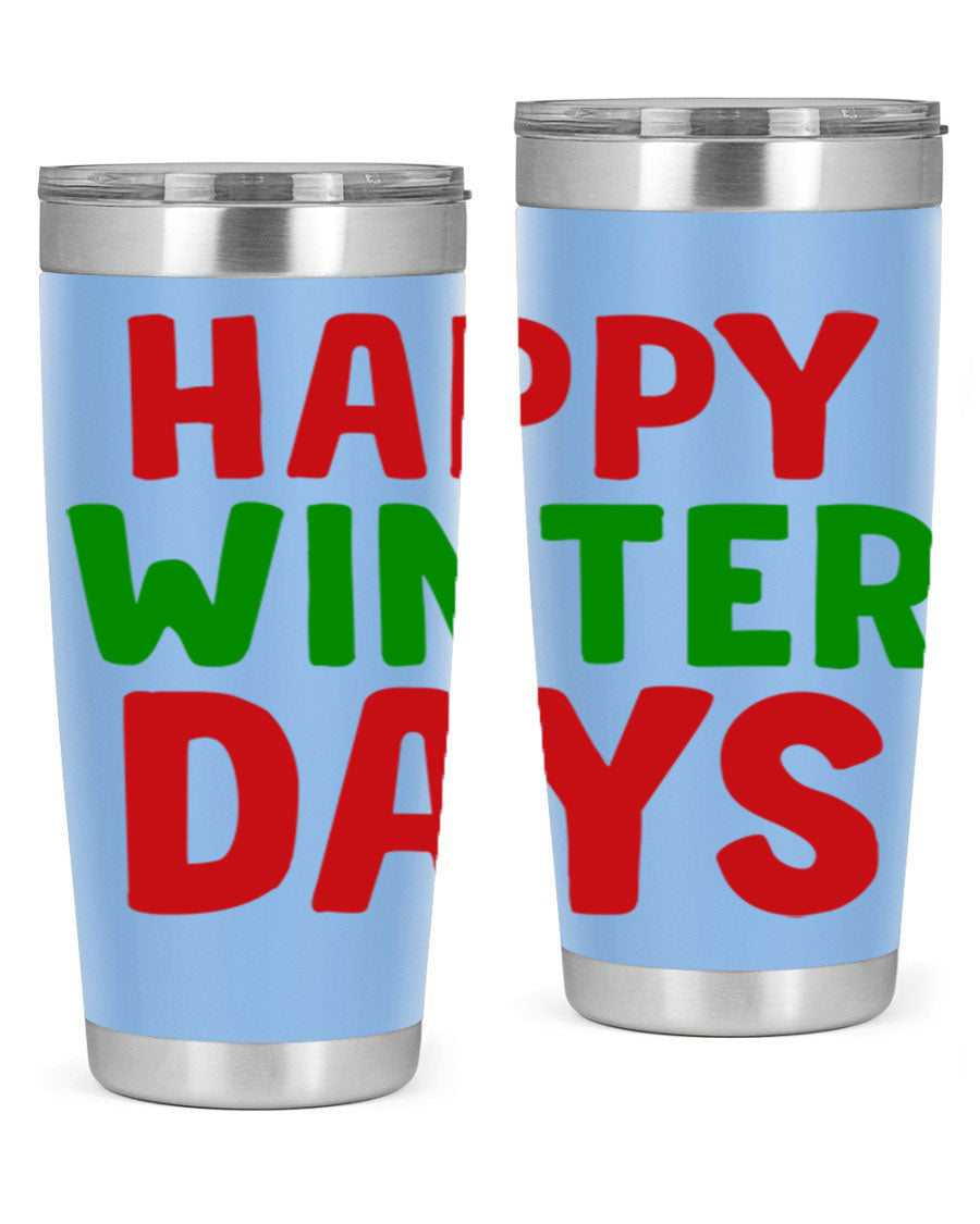Happy Winter Days 127# Tumbler in stainless steel with a stylish design, perfect for hot and cold beverages.