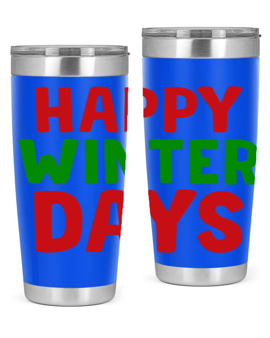 Happy Winter Days 127# Tumbler in stainless steel with a stylish design, perfect for hot and cold beverages.