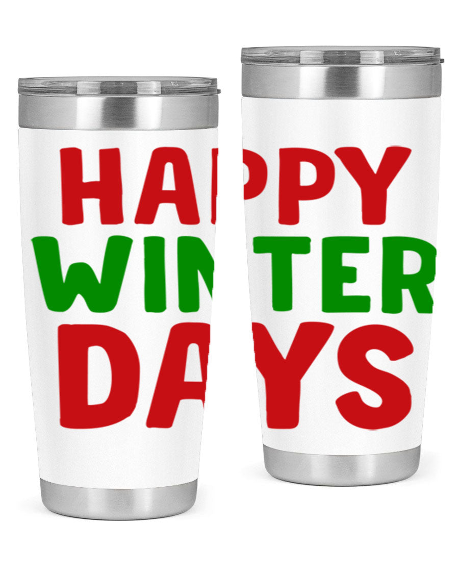 Happy Winter Days 127# Tumbler in stainless steel with a stylish design, perfect for hot and cold beverages.