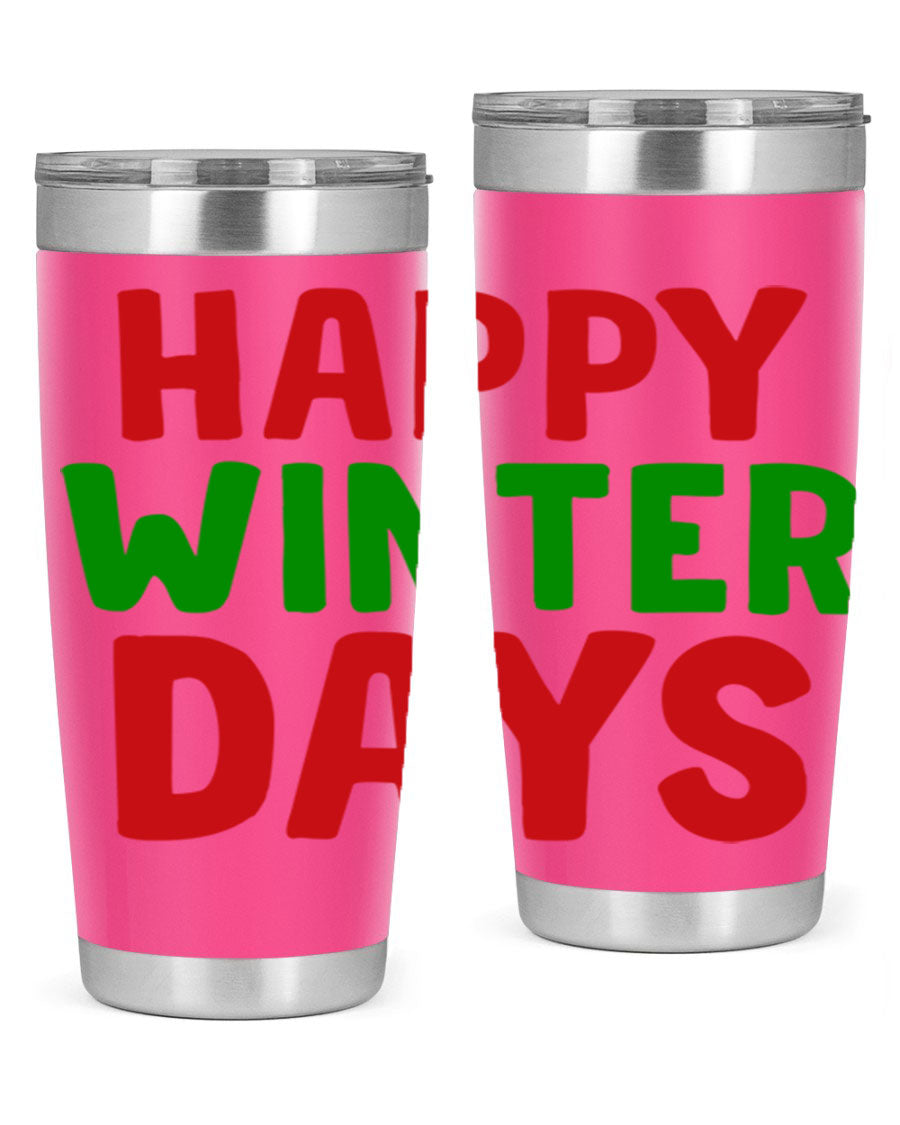 Happy Winter Days 127# Tumbler in stainless steel with a stylish design, perfect for hot and cold beverages.