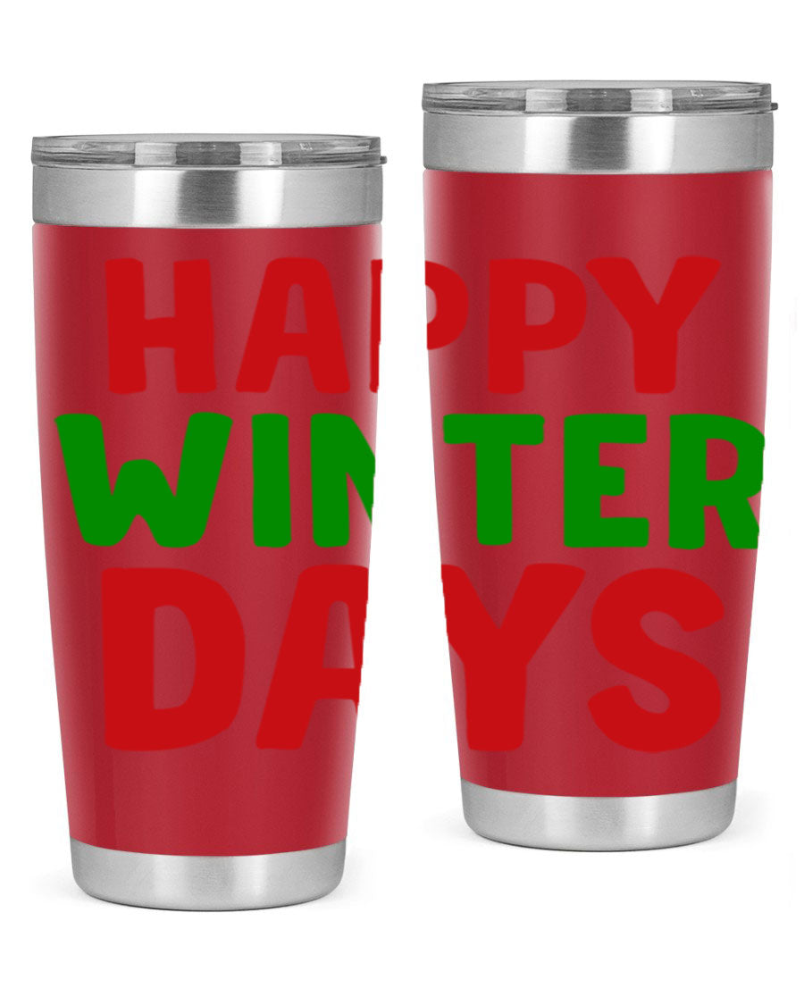 Happy Winter Days 127# Tumbler in stainless steel with a stylish design, perfect for hot and cold beverages.