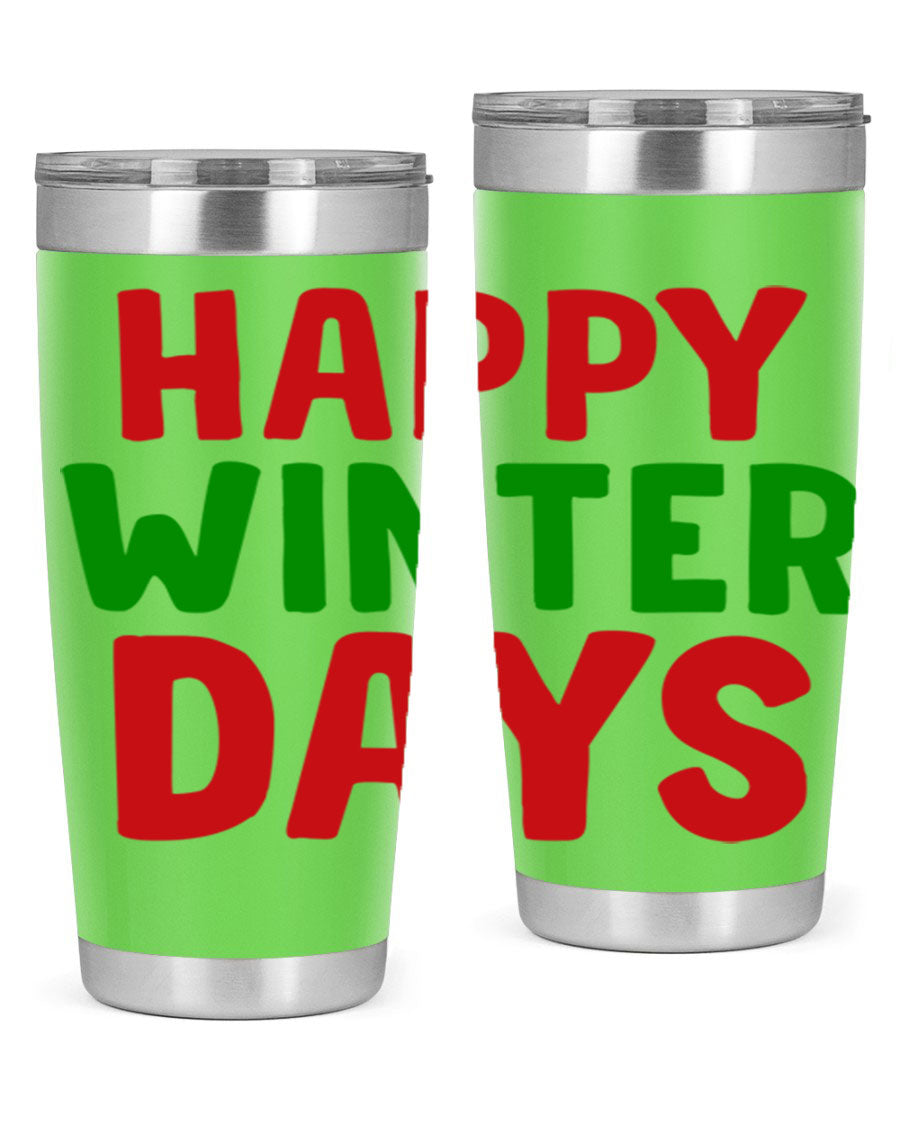 Happy Winter Days 127# Tumbler in stainless steel with a stylish design, perfect for hot and cold beverages.