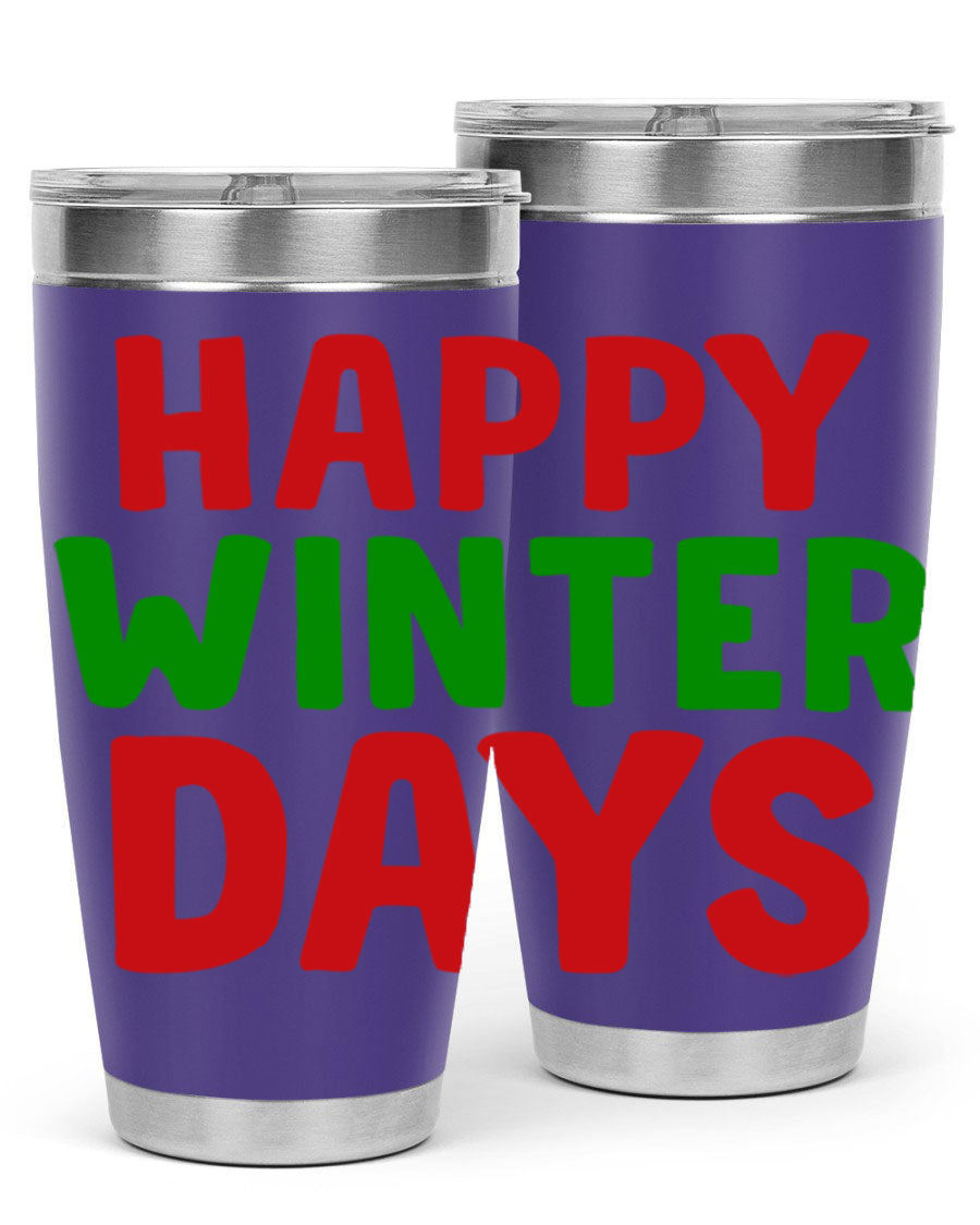 Happy Winter Days 127# Tumbler in stainless steel with a stylish design, perfect for hot and cold beverages.