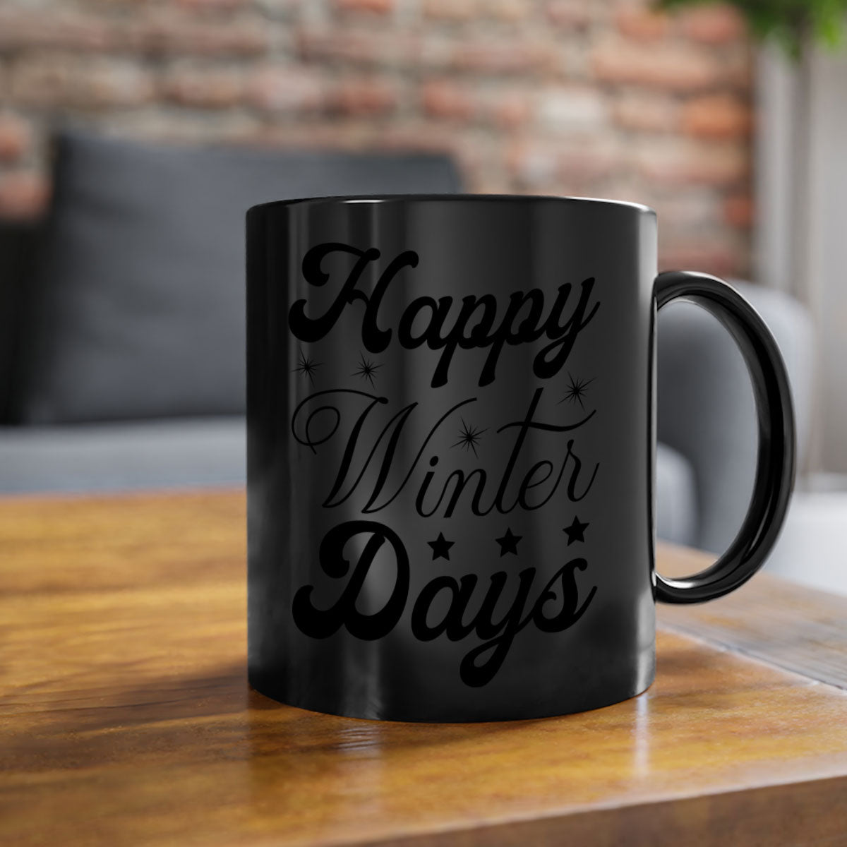 Happy Winter Days 138# Mug featuring a two-tone design with a colored handle and glossy finish, available in multiple colors.